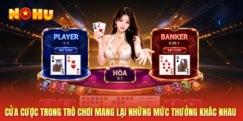 Cửa cược trong trò chơi mang lại những mức thưởng khác nhau