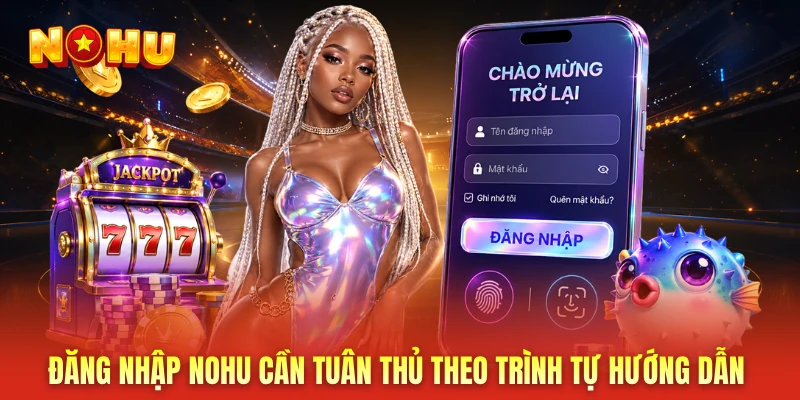 Đăng nhập NOHU cần tuân thủ theo trình tự hướng dẫn 
